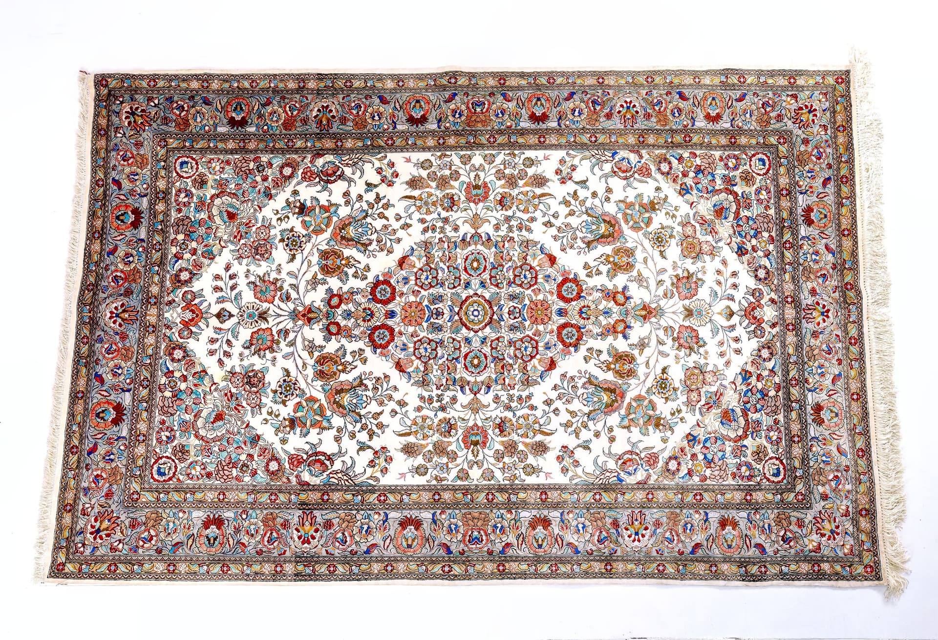 Pure Silk Persian Qum — Master Weave — photograph