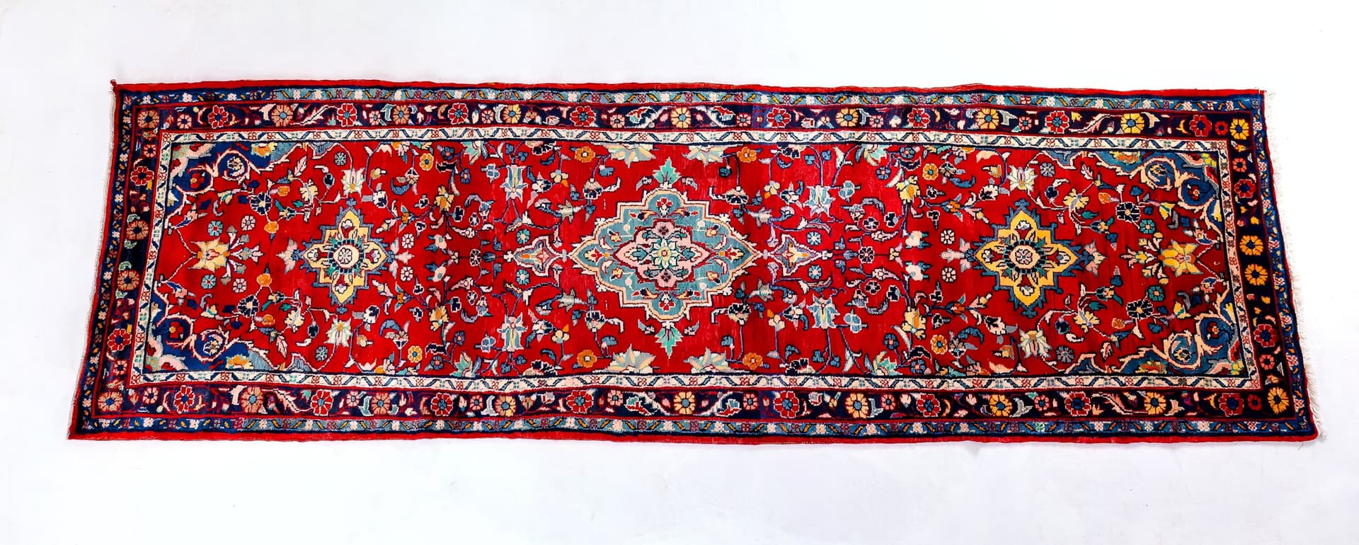 Persian Mashhad Hand-Knotted Runner — photograph