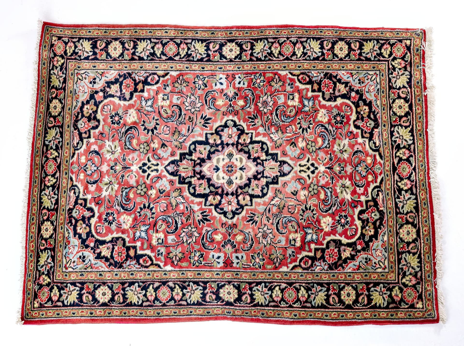 Classic Persian Tabriz — Floral Medallion — All Wool — photograph
